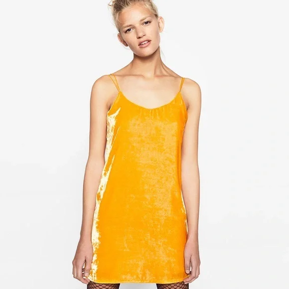 Zara Trafaluc Crushed Velvet Mini Dress - Picture 1 of 5